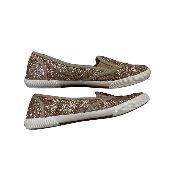 Roxy Womens Gold Glitter Drifter Slip On Sneakers Size 8 Rockabilly Y2K McBling - Picture 9 of 10